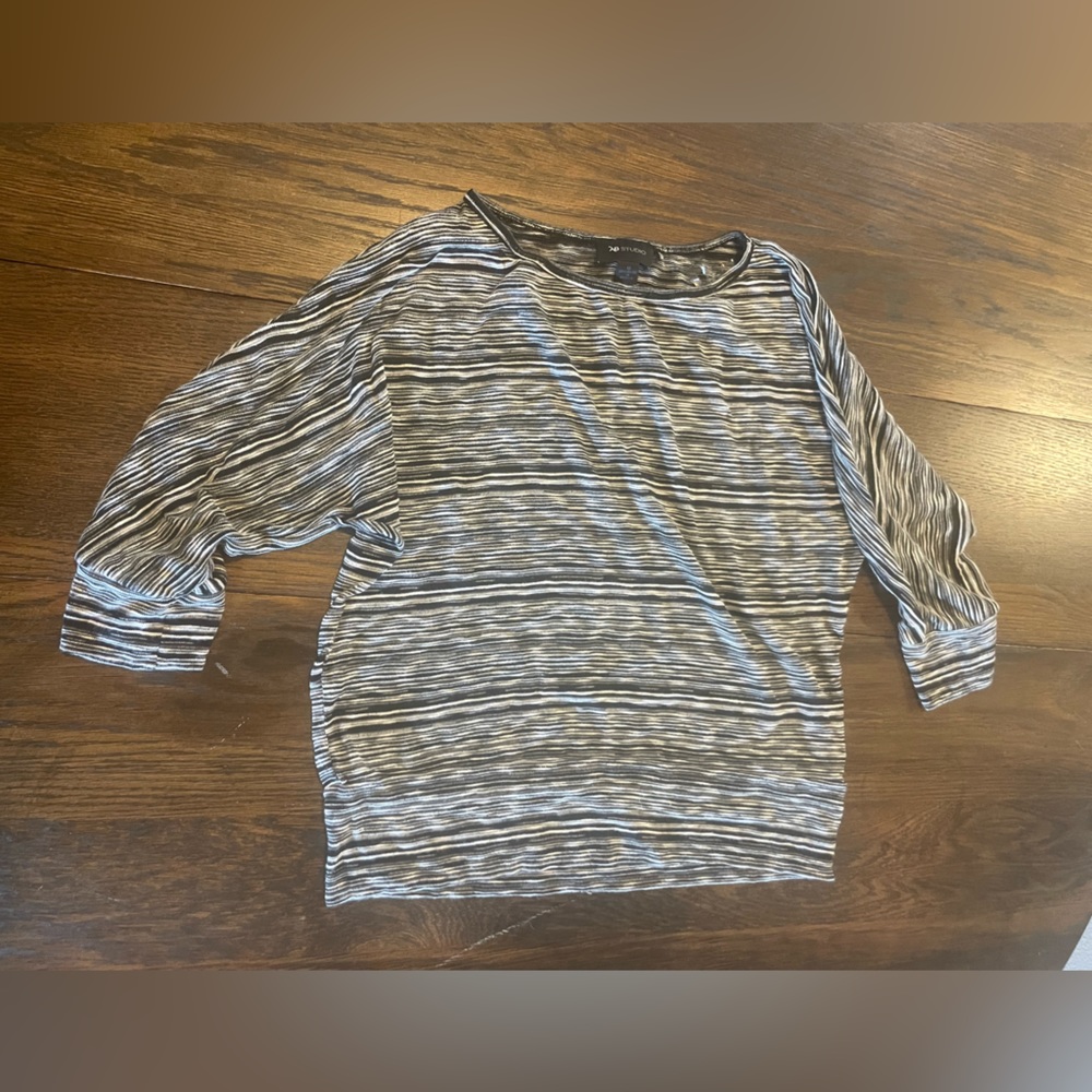 AB Studio Striped 3/4 sleeve top